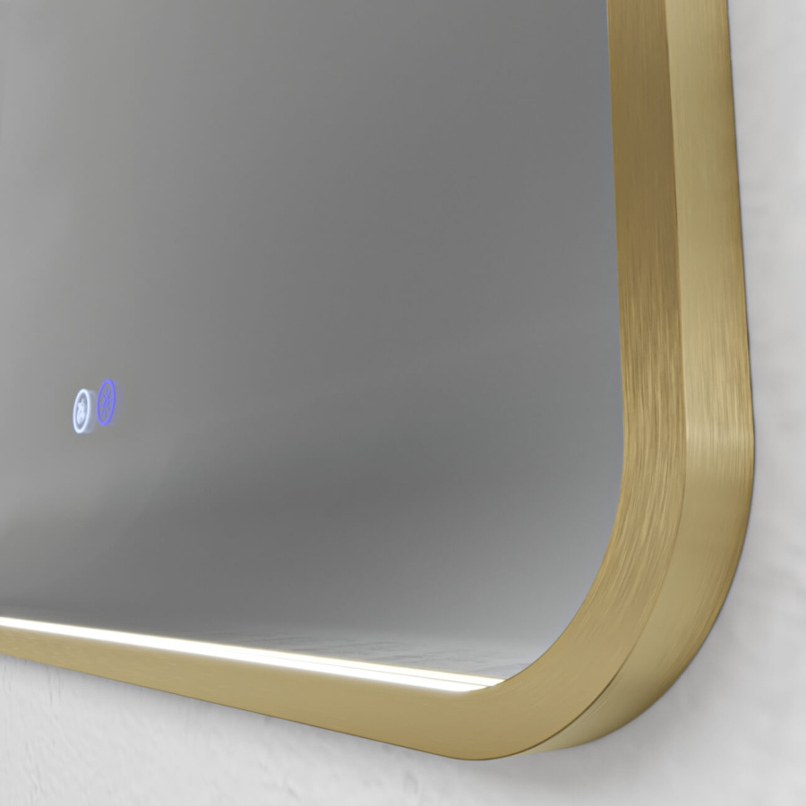 Зеркало с подсветкой и подогревом ELISSE 600x1200 в золотом профиле